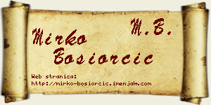 Mirko Bosiorčić vizit kartica